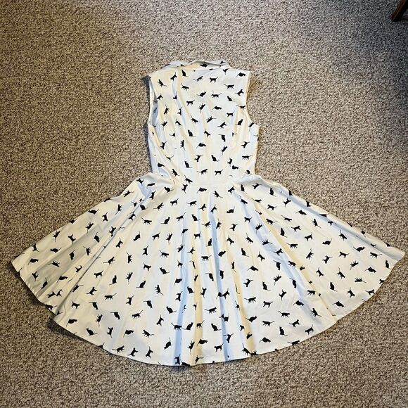 Mohito Collection Womens Sleeveless Cat Dress Size 34 (US S 2-4)  Black White - Picture 4 of 10